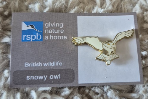 Rspb bird pin - bird, snowy