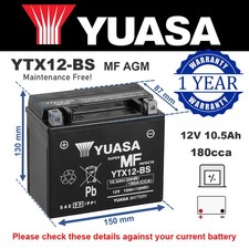 Genuine Yuasa YTX12-BS High