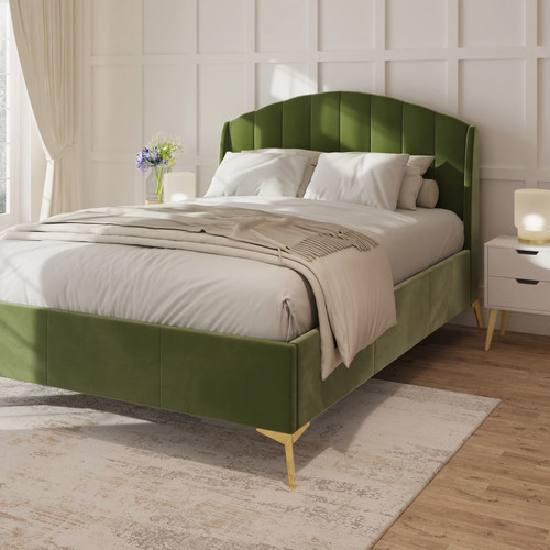 Green ottoman storage bed - green,