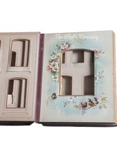 VICTORIAN LEATHER PHOTO ALBUM WORKING CLASP FLOWER & BIRD ILLUSTRATED PAGES