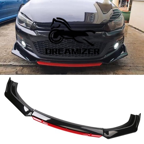 Gloss black front bumper - black,