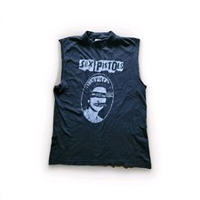 Vintage 90s Sex Pistols God Save The Queen Punk T Shirt Tank Top Size Large