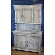 A Large C19th Flemish Carved and Painted Hall Cabinet or Buffet Sideboard