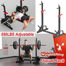 Squat Racks Barbell Rack Stand Adjustable Olympic Weight Bench Press Home Gym