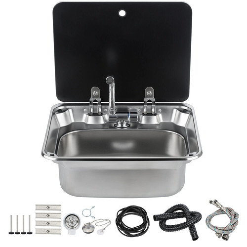Stainless steel campervan sink - stainless,