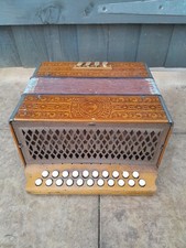 Melodeon Hohner Pokerwork  2915 F/C Accordion Vintage Working