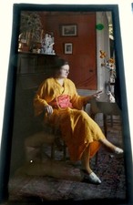 autochrome woman in yellow