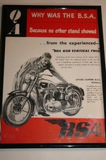 Framed BSA 650 Motorcycle 1949