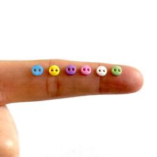 Small Pastel buttons 4mm two hole Plastic buttons Sew on Doll Craft Making kit