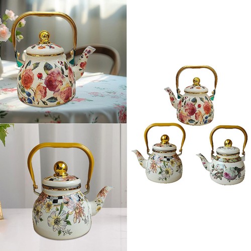 Enamel tea pot retro - enamel,