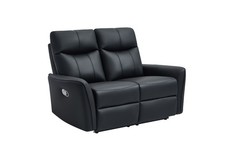 LAZY BOY BLACK BONDED RECLINER LEATHER SOFA  SUITES SETTEE TWO TWIN  2 SEATER