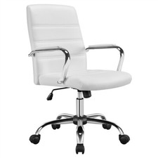 Home Office Chair Leather Computer Desk Chair with Arms Back Support Work Study