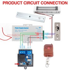 Electric Magnetic Lock Remote Control Switch Panel Kit Door Lock Acces Safe @UK