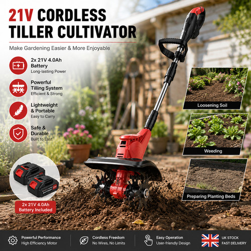 21v cordless cultivator - 21v,