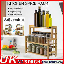 3 Tier Spice Rack Kitchen Storage Organiser Holder Shelf Free Standing Wooden