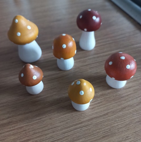 Wooden toadstools mushrooms - wooden,