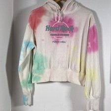 Hard Rock Cafe Ladies Tie Dye Hoodie Punts Cana Size XL Cropped