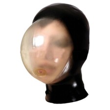 Latex Hood Rubber Mask with Breath Control Hole Experience Suffocating Cosplay