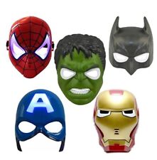 LED Superhero Masks Spiderman Ironman Captain America Batman Hulk Plastic Mask