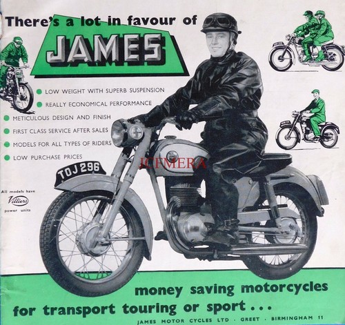 James motor cycles advert - james,