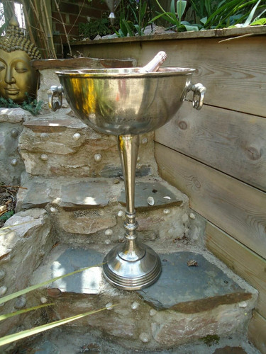 Silver floor standing bowl - floor,