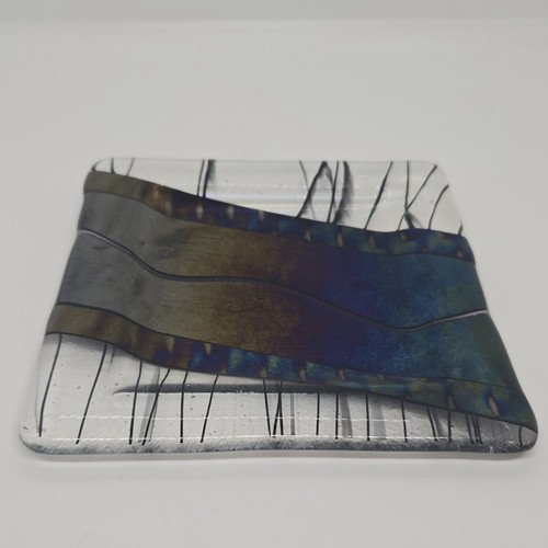 Vintage dichroic glass plate - vintage,