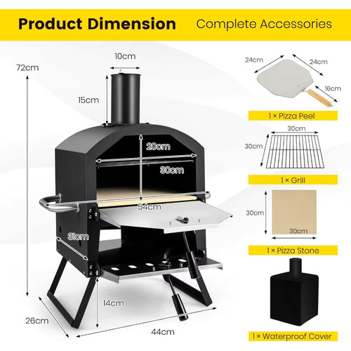 Outdoor wood fired pizza oven - wood,