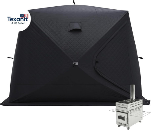 Outdoor sauna tent with - sauna, wood