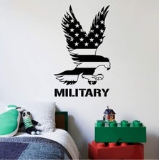 Military American Flag Wall Sticker Art Decal for Boys Girls Room Bedroom Decals