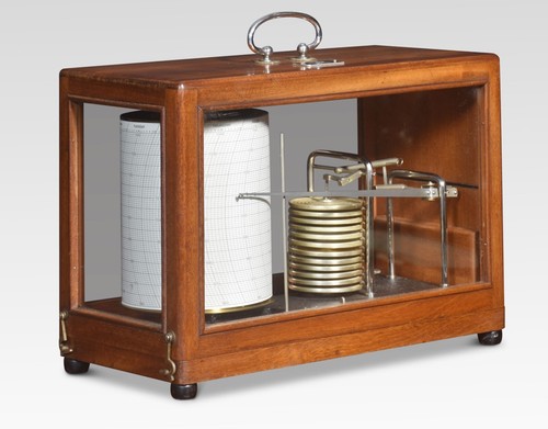 Mahogany cased barograph - barograph, by