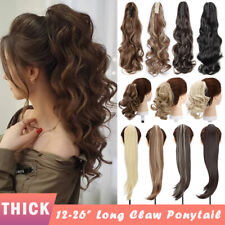 Thick Hair Ponytail Clip In Real As Human Claw On Pony Tail LONG Hair Extensions