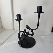 Modern Twisted Iron Candelabra