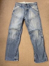 G Star Raw Jeans Mens W30 L30 Blue Denim  Elwood Heritage Loose (3032)