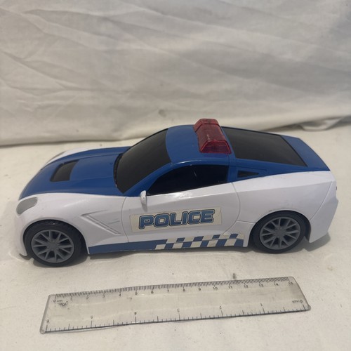 Large toy police car white - police,