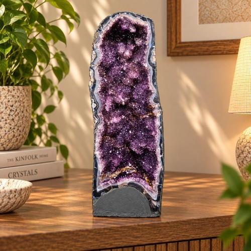 Tall amethyst crystal geode - tall,