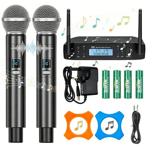2pcs uhf wireless - wireless, microphone