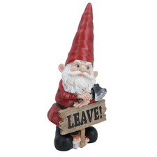 Gnome with Leave Sign Figurine