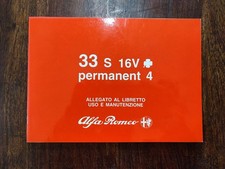 Attachment to use and maintenance booklet Alfa Romeo 33 S 16V Permanent 4