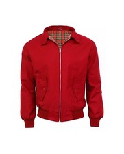 Mens Classic Harrington Jacket Retro 70s Scooter Bomber Style Coat with T-Lining