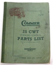 COMMER 25 cwt Forward Control Van Illustrated Commercial Parts List #327 1948