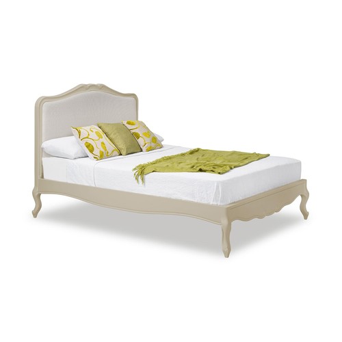 Wooden king bed - bed, cream