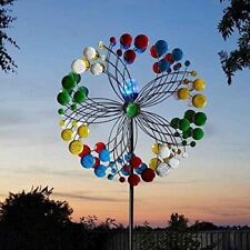 7ft Solar LED Wind Spinner Garden Outdoor Decor Lighting Multicolour Large 213cm