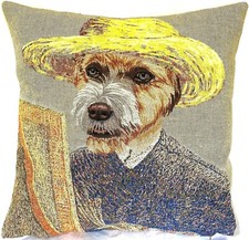 VAN GOGH JACK RUSSELL TERRIER 18" 46CM BELGIAN TAPESTRY CUSHION COVER, ZIP 03066