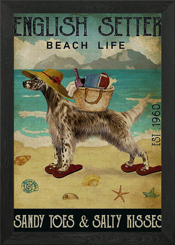 English setter dog framed wall - dog,