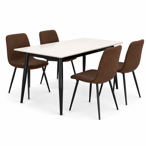 Piece dining set cream - 5,