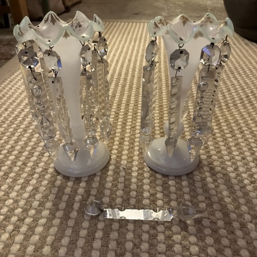 Pair uranium glass mantel - glass,