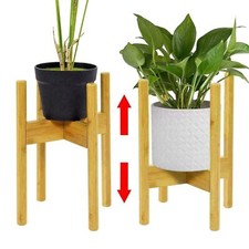 Adjustable Flower Pot Holder Plant Pot Stand Bamboo Indoor Outdoor Stand