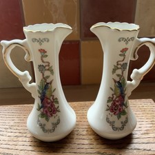 Vintage Miniature AYNSLEY Bone China Jug Bud Vase - Pembroke 3 3/4” Tall