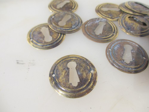 Vintage brass escutcheon - vintage,