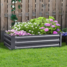 Garden Metal Raised Vegetable Planter Flower Trough Herb Grow Bed Box Outdoor